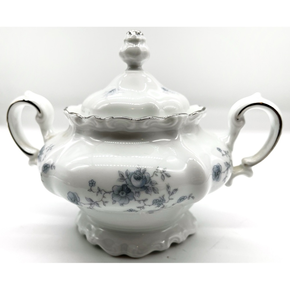 Antique Johann Haviland Bavaria - Pompadour Shaped Porcelain sugar bowl